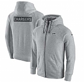 Men's San Diego Chargers Nike Gridiron Gray 2.0 Full-Zip Hoodie - Ash FengYun,baseball caps,new era cap wholesale,wholesale hats